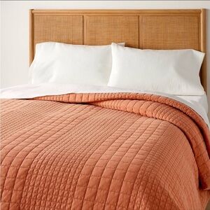NWT King Grid Stitch Quilt Rust - Hearth & Hand with Magnolia